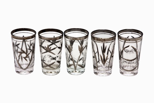 Etched Moroccan tea glasses