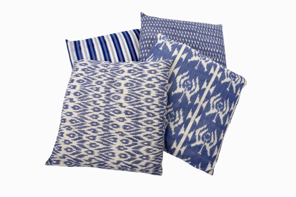 Hand block print cotton cushions in assorted patterns
