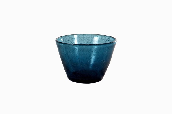 Bubble glass bowl deep blue