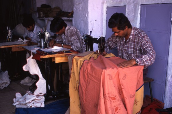 Stitching different parts of a tent