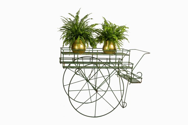 Vintage green metal florists cart 