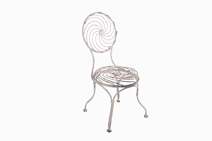 A white regency diaphragm chair