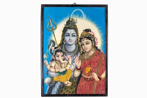 Baby Ganesh with his parents Shiva and Parvati Ref PT07