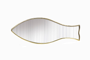 Brass fish mirror large