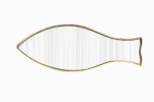 Brass fish mirror largest