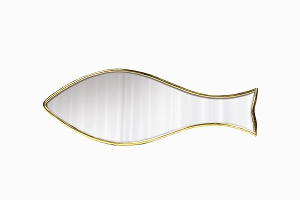 Brass fish mirror medium