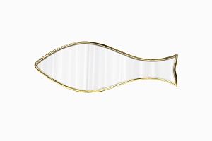 Brass fish mirror small