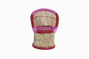 Childrens bamboo_cane chair pink