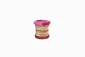 Childrens bamboo_cane stool pink