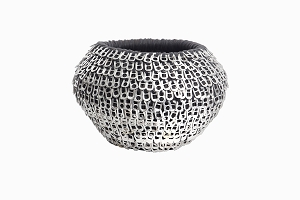 Fabric pot with ring pulls larger size