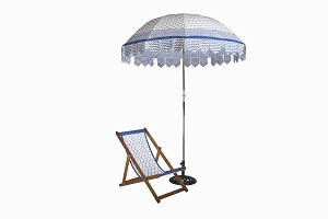 Jalli Parasol and deckchair blue