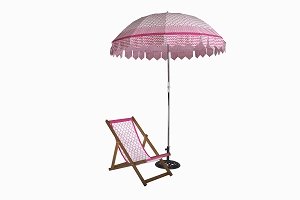 Jalli parasol and deckchair pink