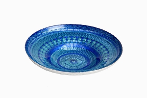Large turquoise enamel bowl