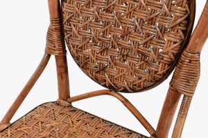 Sixties rattan chair close up view