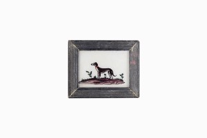 Indian glass painting of a dog (very small)