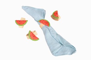 Watermelon napkin rings set of 4
