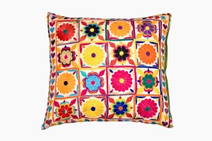 Embroidered Gujurati throw cushion Ref 1