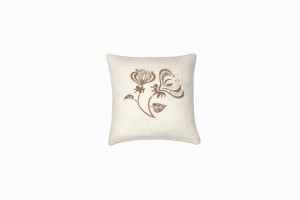 Taupe climbing flower cushion (single) 30cm x 30cm