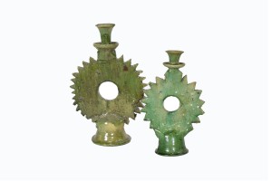 Green Zagora star candlesticks