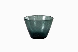 Bubble glass bowl ice blue