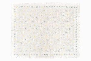 vintage gujurati bedspread with hand embroidery & cut work
