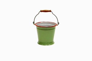 Vintage green enamel bucket 