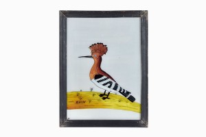 Indian glass painting of a hoopoe bird (large)
