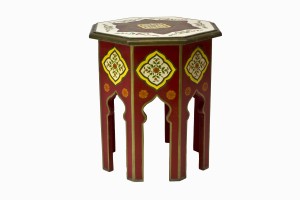 Safi vintage painted octagonal side table red