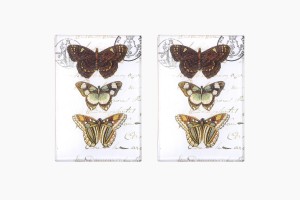 Glass decoupage butterfly dishes