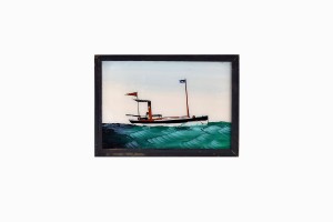 Indian glass painting of a boat (medium)