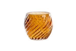 Swedish amber glass votive Ref 5