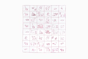 Childrens embroidered animal patchwork wall hanging WH83
