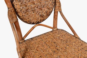 Sixties rattan chair close up view 1