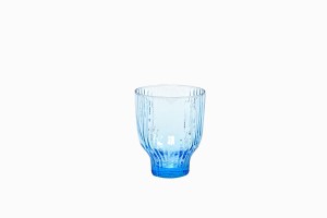 Grooved glass 300ml blue