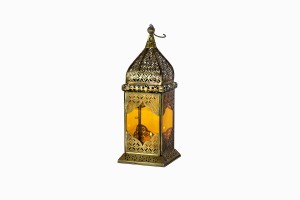 Jaipur Lantern Brass-Amber