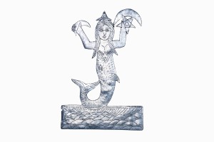 Moroccan aluminium cut out mermaid  Ref 3