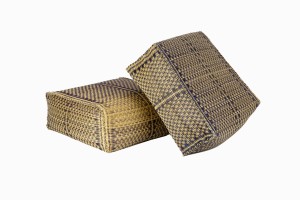 Coloured Tunisian straw pouffes