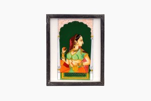 Indian glass painting of a bride (medium)