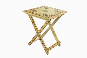 Safi vintage painted folding side table yellow