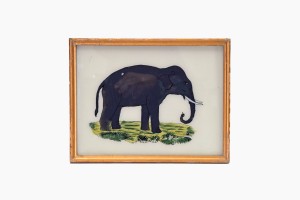 Indian glass painting of an elephant (medium)