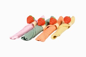Strawberry napkin rings set of 4