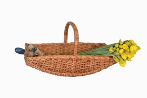 vintage willow trug with flowers