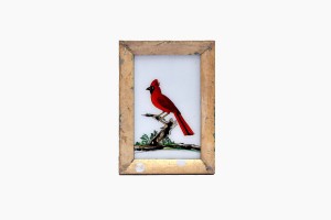 Indian glass painting of a red bird (small)