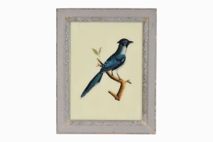 Indian glass painting of a blue bird (large)