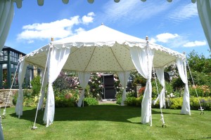 6m Pavilion with cream gold star lining