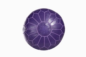 Purple leather pouffe