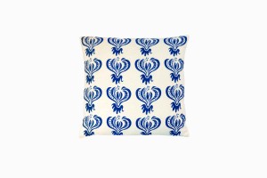 BLUE CLIMBING FLOWER CUSHION (46CM X 46CM)