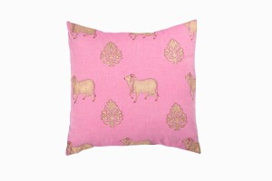 Holy cow square pink cushion