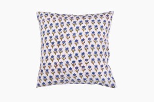 Cornflower block print cushion 46cm