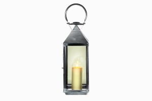 Medium floor lantern nickel plated